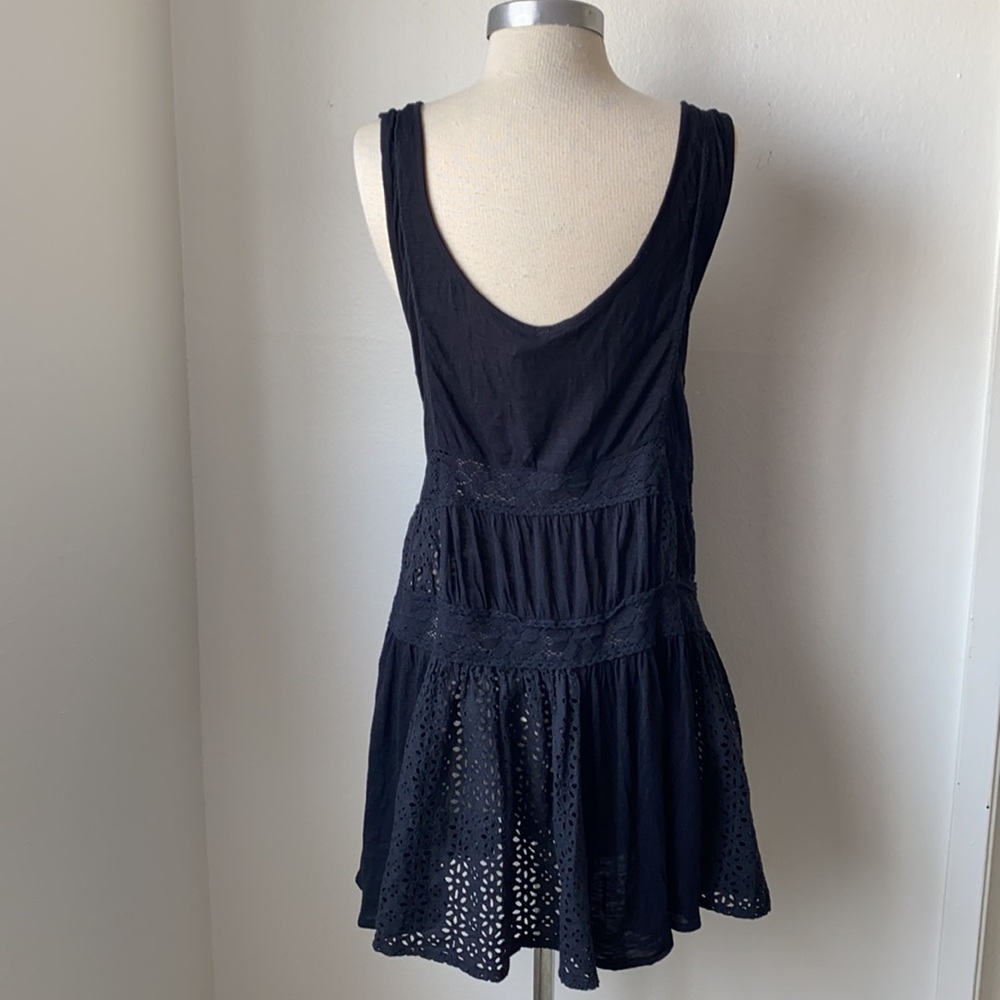 Free People Black Boho Sleeveless Dress L - image 4